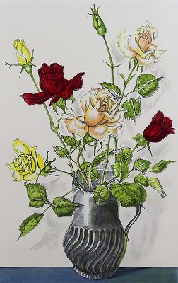 花瓶の薔薇(エスタンプ)