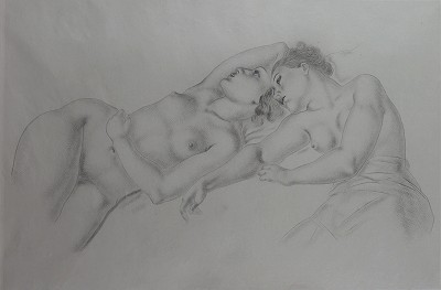 横たわる二人の裸婦