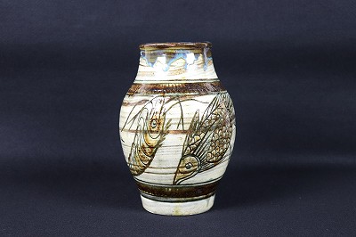 海老魚文花瓶