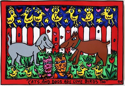 CATS AND DOGS ARE LOVE BIRDS TOO